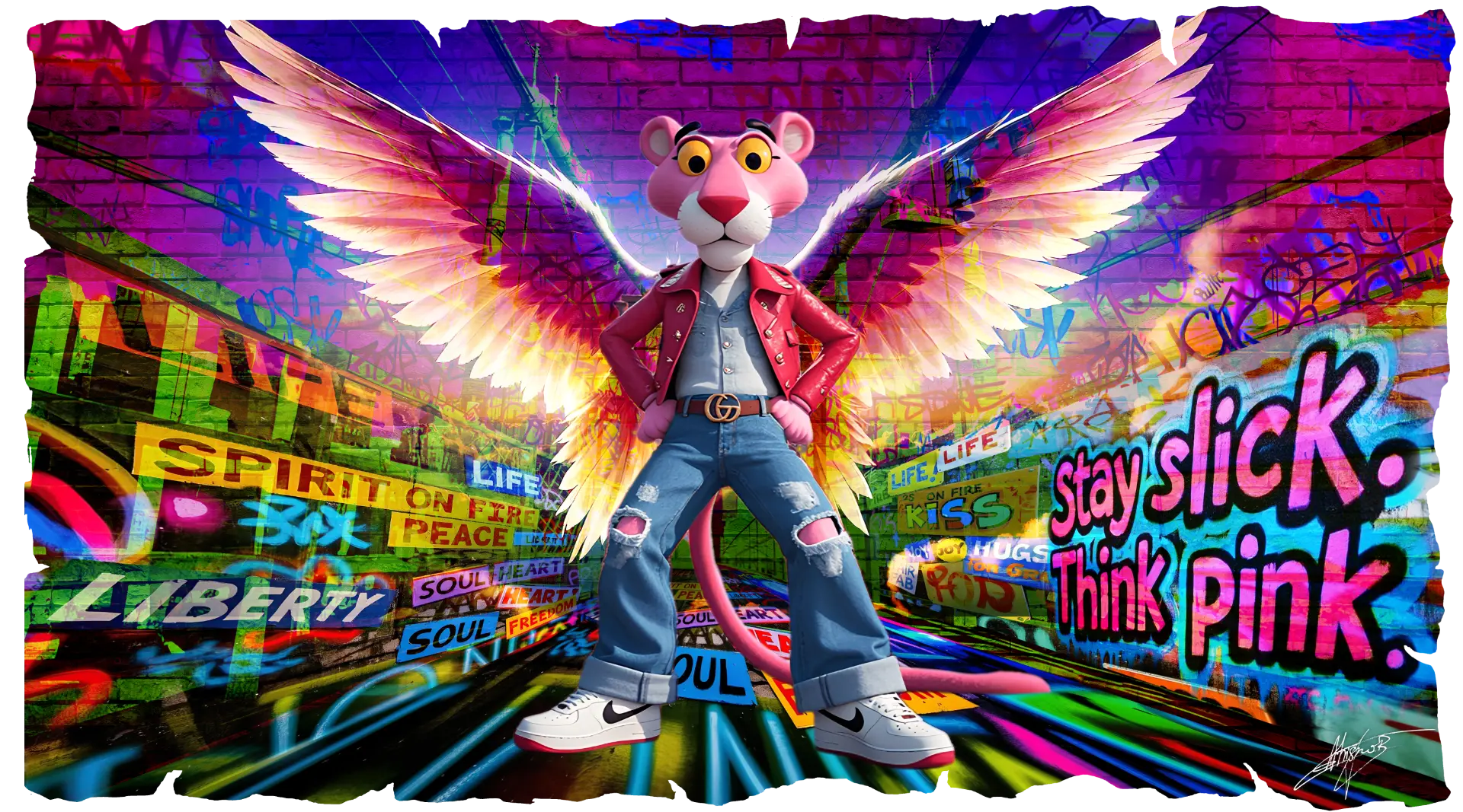 Pink Panther Stay Slick Think Pink — œuvre originale